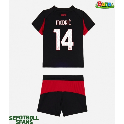 AC Milan Luka Modric #14 Hemmaställ Barn 2025-26 Kortärmad (+ Korta byxor)